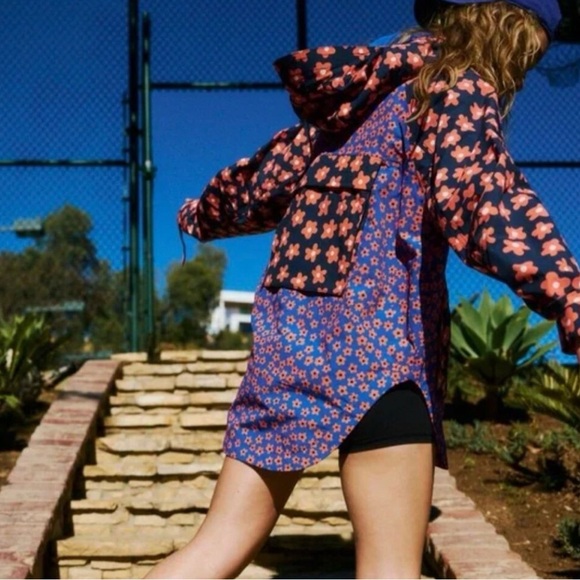 Free People Singin' In The Rain Printed Packable Jacket Raincoat - Picture 3 of 9